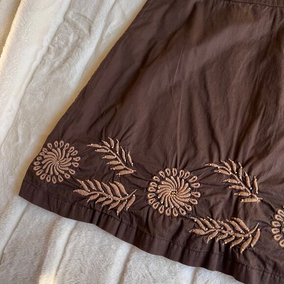 Vintage Y2K Brown Floral Embroidered Low Rise Skirt size 8 Whimsygoth - Picture 3 of 9